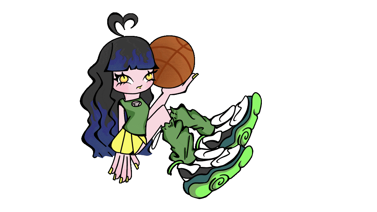 バスケットボールを持った女の子